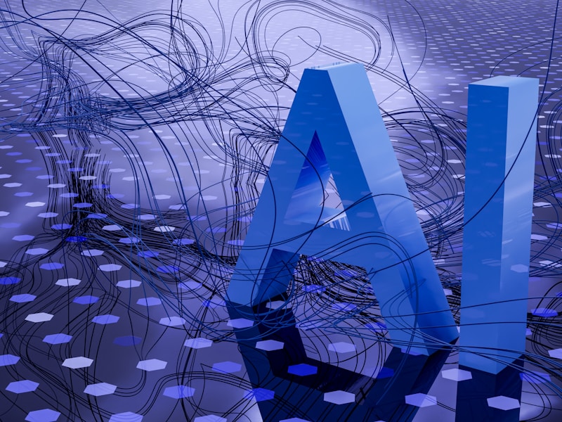 Abstract visualization of artificial intelligence and digital knowledge
